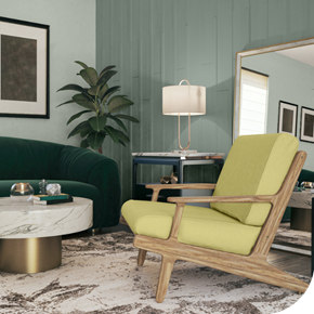 Dulux 2025 paint colour trends 2 green neutral living area with green chair